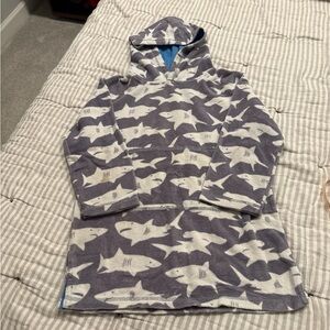 Shark Patterned Hooded Poncho